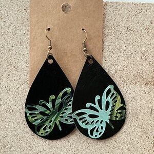 Faux leather earrings